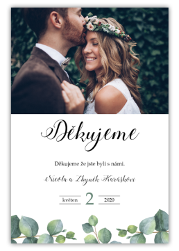 Svatební kartičky s poděkováním - Eukalyptus